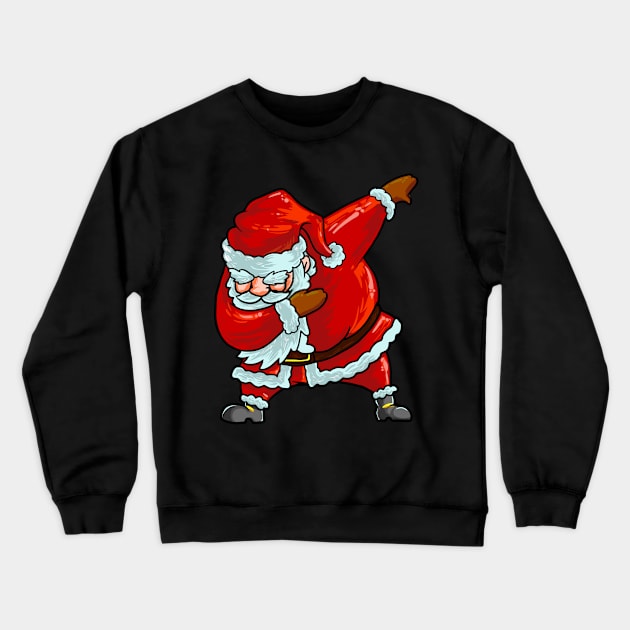 Dabbing Santa Christmas Crewneck Sweatshirt by AdeShirts